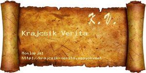 Krajcsik Verita névjegykártya